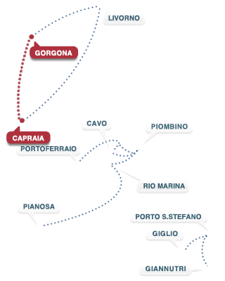 Strecke Gorgona - Capraia - Gorgona Strecke Gorgona - Capraia - Gorgona