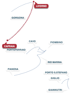 Strecke Livorno - Capraia - Livorno Strecke Livorno - Capraia - Livorno