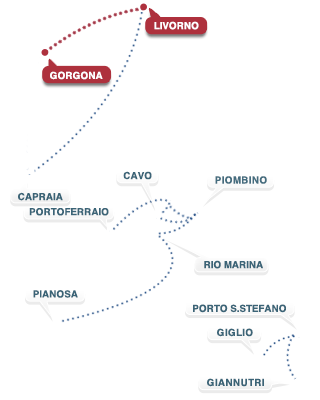 Strecke Livorno - Gorgona - Livorno Strecke Livorno - Gorgona - Livorno